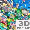 Aachen 3D pop art bild bunt souvenirs geschenke personalisierbar wandbild Bild 1