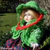 Puppenset Häkeljacke und Hütchen Maigrün Wolle von Lana Grossa Bild 8