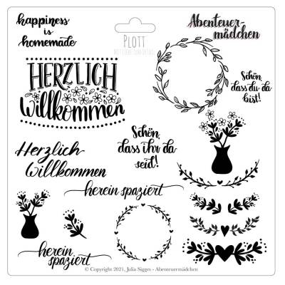 "Herzlich Willkommen" Plotterdateien
