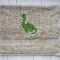 Gästehandtuch für Kinder - grün - Brachiosaurus Dinosaurier Bild 1