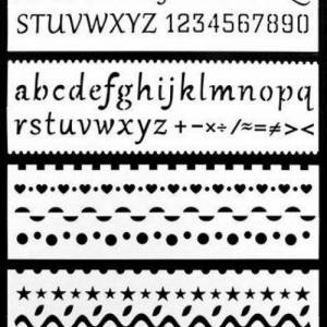 8er Set Buchstaben Borte Muster Schablone Scrapbooking Stencil DIY Basteln Druck Malen Bild 2
