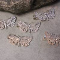 SET 5 Schmetterlinge  versilbert Haarspangen Haarklammern Bild 3
