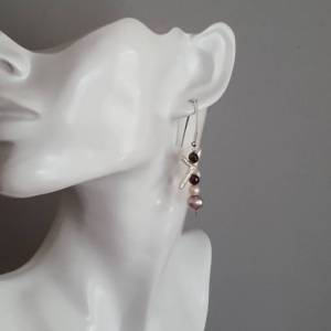 Ohrringe lang extravagant,Silber,Perlen Bild 5