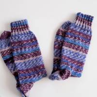 Schöne Socken, unisex, blau bunt, Gr. 38/39, weich und warm gestrickt Bild 1