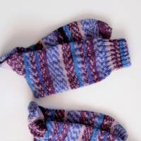 Schöne Socken, unisex, blau bunt, Gr. 38/39, weich und warm gestrickt Bild 3