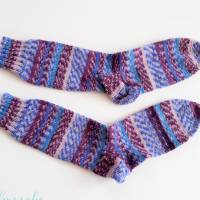 Schöne Socken, unisex, blau bunt, Gr. 38/39, weich und warm gestrickt Bild 4