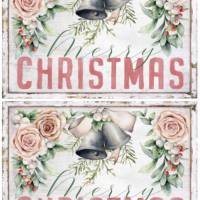 Reispapier - Motiv Strohseide - A4 - Decoupage - Vintage - Weihnachten - Christmas- 19574 Bild 2
