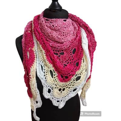 Dreiecktuch "Sonnenaufgangs-Virus", wunderschöner Farbverlauf, Virusmuster