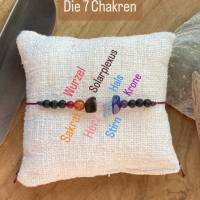 7 Chakren - Chakren-Armbänder in 4 verschiedenen Varianten mit Edelstein-Perlen/-Splittern und Lavakugeln Bild 6