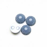 Mosaik Cabochon blau jeansblau dunkelblau, Blumen Cabochon, Vintage Cabochon - 4 Stück 10mm Bild 2