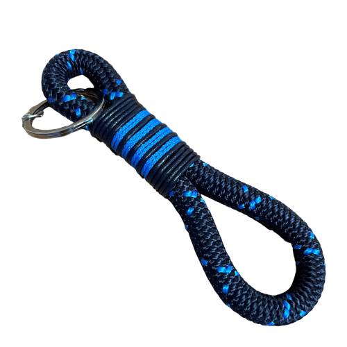 Schlüsselanhänger aus Tau, von AlsterStruppi ⌀10 mm, Länge ca. 12 cm, dunkelblau, mittelblau