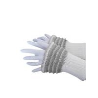Pulswärmer 100 % Merino-Wolle handgestrickt hellgrau weiß - Damen - Einheitsgröße - Modell 52 Bild 1
