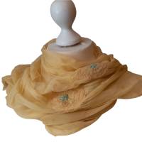 Seidenwunder - Luftig-leichter Seidenschal, handgefilzt mit farbiger Merinowolle für ein individuelles Unikat Bild 1