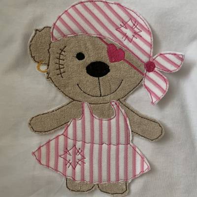 Stickdatei Doodle Teddy Pirat, Girl Applikation, Set 751 Stickmuster