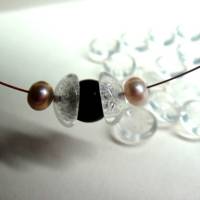 Glas perlen,  Halbschalen als Endkappe, klares Glas leicht gefrosted  10 mm Durchmesser Bild 1