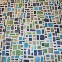 11,80 EUR/m Baumwollstoff Mosaik Striche grün blau auf weiß Webware 100% Baumwolle Bild 2