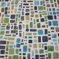 11,80 EUR/m Baumwollstoff Mosaik Striche grün blau auf weiß Webware 100% Baumwolle Bild 3