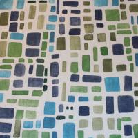 11,80 EUR/m Baumwollstoff Mosaik Striche grün blau auf weiß Webware 100% Baumwolle Bild 4