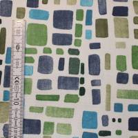 11,80 EUR/m Baumwollstoff Mosaik Striche grün blau auf weiß Webware 100% Baumwolle Bild 8
