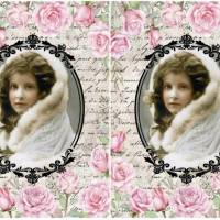 Reispapier - Motiv Strohseide - A4 - Decoupage - Vintage - Romantic Girl - 19597 Bild 2