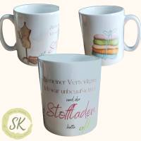Keramik-Tasse zum Genießen, dekorative Kaffee-Tasse für alle Strick-Verliebten, meine kreative Keramik-Tasse, Bild 3