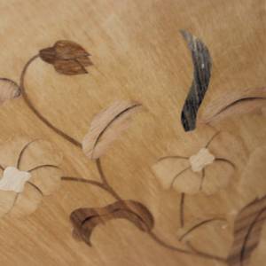 Intarsienbild Blume Handmade  Holz Midcentury 60er Jahre DDR Bild 3