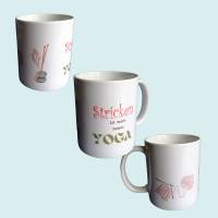 Keramik-Tasse zum Genießen, dekorative Kaffee-Tasse für alle Strick-Verliebten, meine kreative Keramik-Tasse, Bild 1