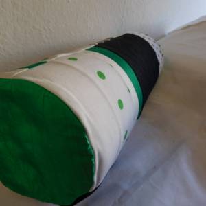 grün  weißes Patchwork kissen , Nackenrolle Bild 5
