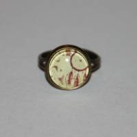 1 bronzefarbener Ring  Traumfänger mit Federn Bild 1