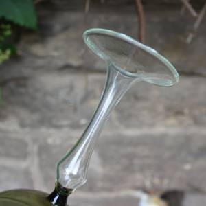 Vase Glaskelch Kelch Glas Mundgeblasen Rauchglas grün Lauscha  60er 70er Jahre DDR Bild 6