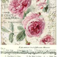 Reispapier - Motiv Strohseide - A4 - Decoupage - Vintage - Romantic Rose - 19606 Bild 1