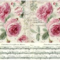 Reispapier - Motiv Strohseide - A4 - Decoupage - Vintage - Romantic Rose - 19606 Bild 2