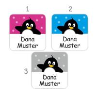 Quadratische Namensaufkleber | Pinguin 1 Bild 2