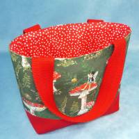 Kindertasche mit Fliegenpilzen und Elfen | Kindergartentasche aus Stoff von Acufactum | Kita Tasche | Stofftasche Bild 6