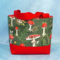 Kindertasche mit Fliegenpilzen und Elfen | Kindergartentasche aus Stoff von Acufactum | Kita Tasche | Stofftasche Bild 7