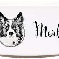 Keramik Futternapf BORDER COLLIE ︎ personalisiert ︎ Hundenapf mit Name Bild 1