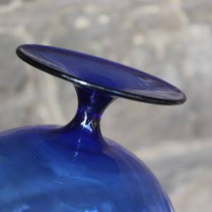 kobaltblauer Kelch Anbietschale Vase Dekoration Glas Lauscha 60er 70er Jahre DDR Bild 8