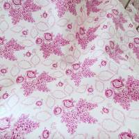 Bettbezug mit Rosen, Flieder und Blättern - unbenutzt - Bauernbettwäsche Bauernstoffe rosa beere flieder weiß, Vintage Bild 3
