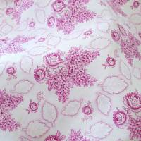 Bettbezug mit Rosen, Flieder und Blättern - unbenutzt - Bauernbettwäsche Bauernstoffe rosa beere flieder weiß, Vintage Bild 4