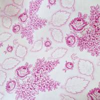 Bettbezug mit Rosen, Flieder und Blättern - unbenutzt - Bauernbettwäsche Bauernstoffe rosa beere flieder weiß, Vintage Bild 5