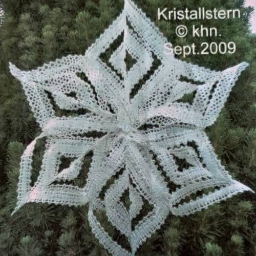 Kristallstern 21cm Klöppelbrief als PDF Download