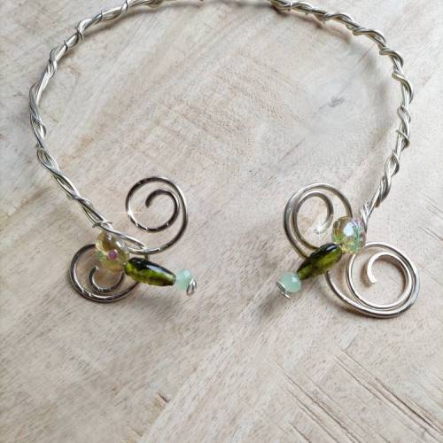 Elfische Halskette,Alu Drahtschmuck,Wikinger Torque, Halsreif gold, offener Halsreif, Elbenschmuck, Elfenschmuck,Herr de