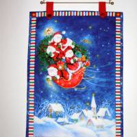 Wandbehang Little Santa mit Metall-Aufhängestange genäht von Hobbyhaus Bild 1