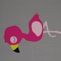 Krabbeldecke Patchwork mit appliziertem Flamingo Bild 5
