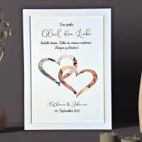Personalisiertes Geldgeschenk zur Hochzeit - Hochzeitsgeschenk im Bilderrahmen für das Brautpaar - Glück der Liebe Bild 1