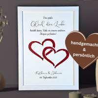 Personalisiertes Geldgeschenk zur Hochzeit - Hochzeitsgeschenk im Bilderrahmen für das Brautpaar - Glück der Liebe Bild 2