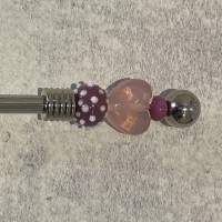 Tortenschaufel klein mit Glasperlen - Lampwork - rosa Herz Bild 2
