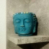 Buddha-Blumentopf Skyblue bunt Bild 1