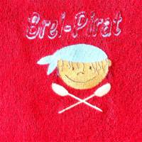 Kindergästehandtuch Brei-Pirat in rot bestickt von Hobbyhaus Bild 10