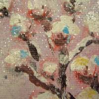 Verschneite Hortensienblüte mit rosa Beeren - Acrylgemälde auf Leinwand 20cmx20cm Bild 8